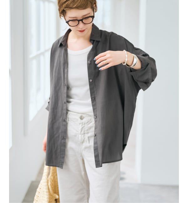 Spick and Span「《新色有り / 追加》ガーメントダイカシュクールシャツ」|シャツ・ブラウス|