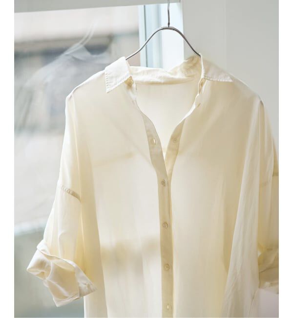 Spick and Span「《新色有り / 追加》ガーメントダイカシュクールシャツ」|シャツ・ブラウス|ナチュラル