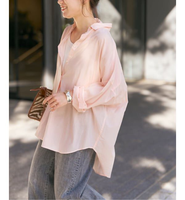 Spick and Span「《新色有り / 追加》ガーメントダイカシュクールシャツ」|シャツ・ブラウス|ピンク A