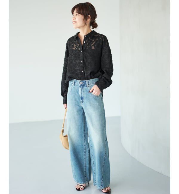 Spick and Span「《追加》シアージャガードシャツ」|シャツ・ブラウス|