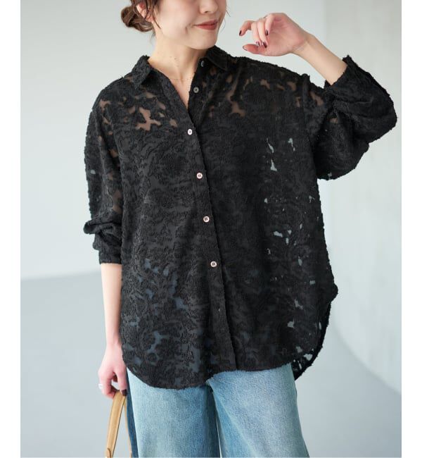 Spick and Span「《追加》シアージャガードシャツ」|シャツ・ブラウス|