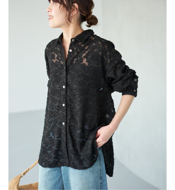 Spick and Span「《追加》シアージャガードシャツ」|シャツ・ブラウス|