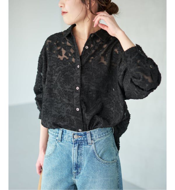 Spick and Span「《追加》シアージャガードシャツ」|シャツ・ブラウス|