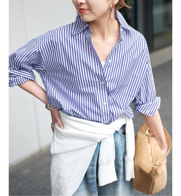 Spick and Span「《新色有り / 追加2》50コットンコンパクトシャツ」|シャツ・ブラウス|ブルーベース