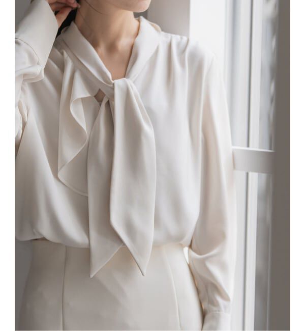 NOBLE「《WEB限定・追加予約2》ロイヤルサテンボウタイブラウス」|シャツ・ブラウス|