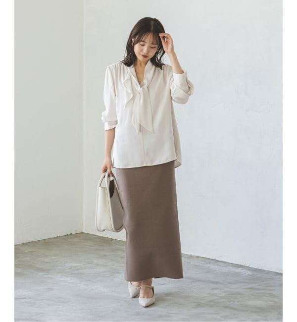 NOBLE「《WEB限定・追加予約2》ロイヤルサテンボウタイブラウス」|シャツ・ブラウス|
