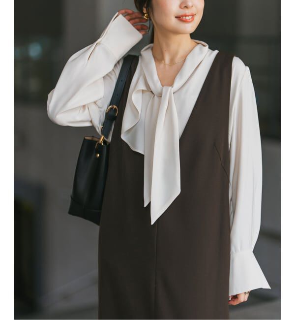 NOBLE「《WEB限定・追加予約2》ロイヤルサテンボウタイブラウス」|シャツ・ブラウス|