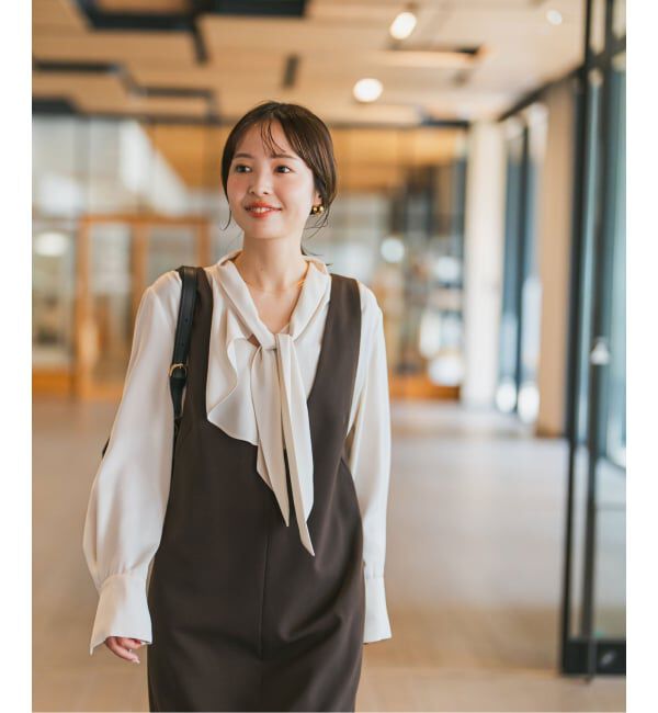 NOBLE「《WEB限定・追加予約2》ロイヤルサテンボウタイブラウス」|シャツ・ブラウス|