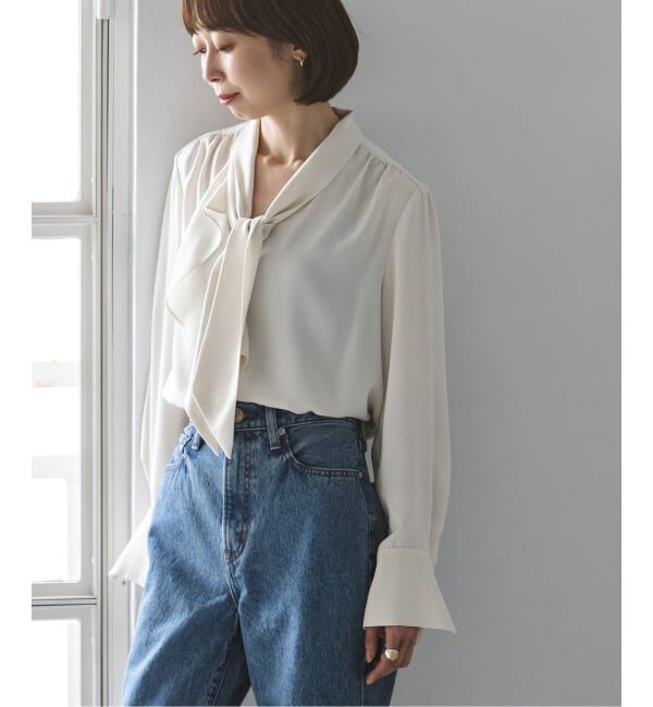 NOBLE「《WEB限定・追加予約2》ロイヤルサテンボウタイブラウス」|シャツ・ブラウス|