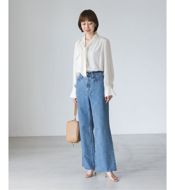 NOBLE「《WEB限定・追加予約2》ロイヤルサテンボウタイブラウス」|シャツ・ブラウス|