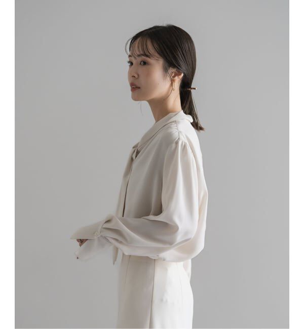 NOBLE「《WEB限定・追加予約2》ロイヤルサテンボウタイブラウス」|シャツ・ブラウス|
