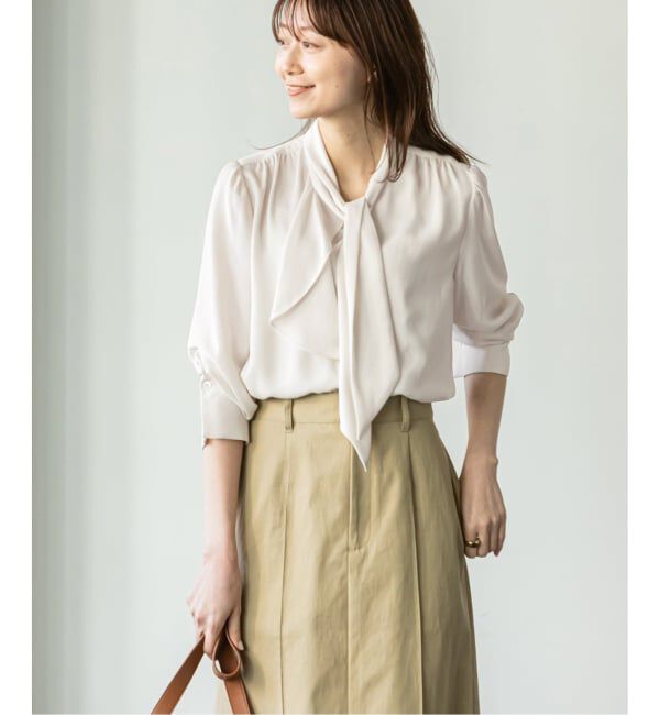 NOBLE「《WEB限定・追加予約2》ロイヤルサテンボウタイブラウス」|シャツ・ブラウス|