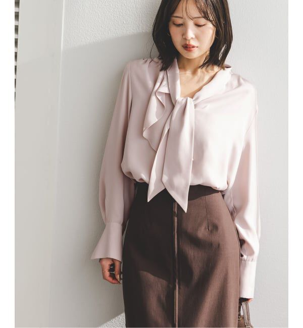NOBLE「《WEB限定・追加予約2》ロイヤルサテンボウタイブラウス」|シャツ・ブラウス|