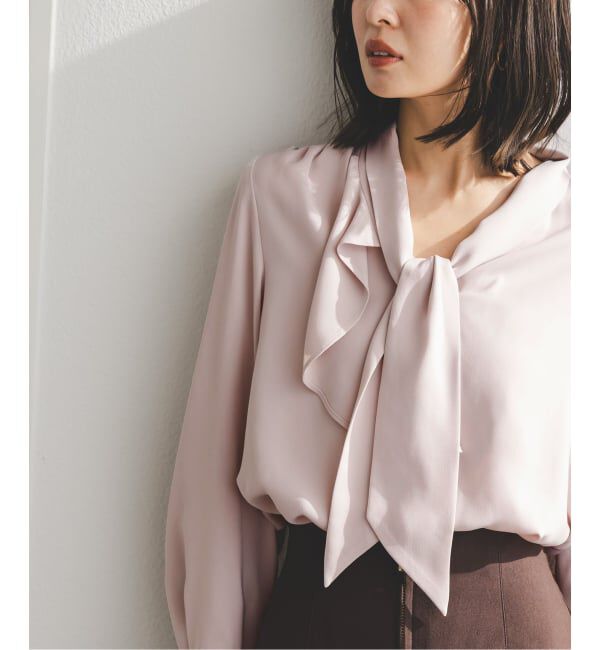 NOBLE「《WEB限定・追加予約2》ロイヤルサテンボウタイブラウス」|シャツ・ブラウス|