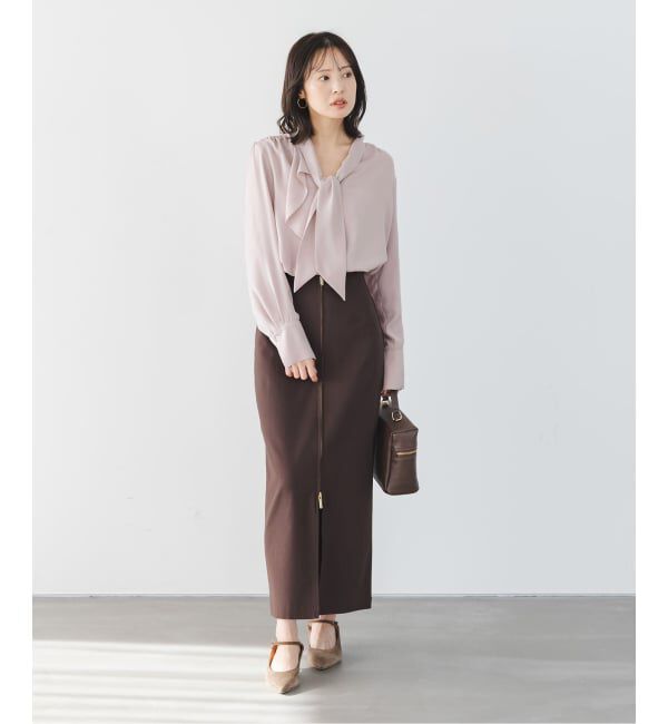 NOBLE「《WEB限定・追加予約2》ロイヤルサテンボウタイブラウス」|シャツ・ブラウス|