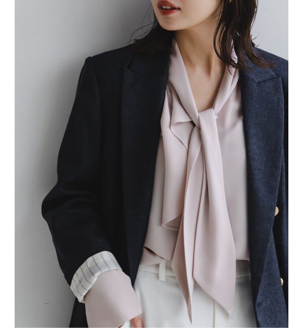 NOBLE「《WEB限定・追加予約2》ロイヤルサテンボウタイブラウス」|シャツ・ブラウス|