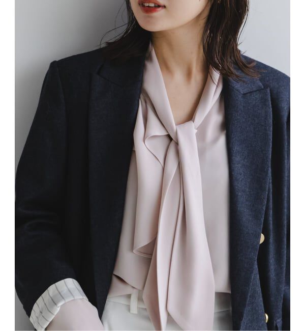 NOBLE「《WEB限定・追加予約2》ロイヤルサテンボウタイブラウス」|シャツ・ブラウス|