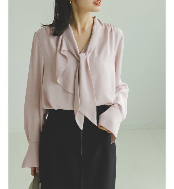 NOBLE「《WEB限定・追加予約2》ロイヤルサテンボウタイブラウス」|シャツ・ブラウス|