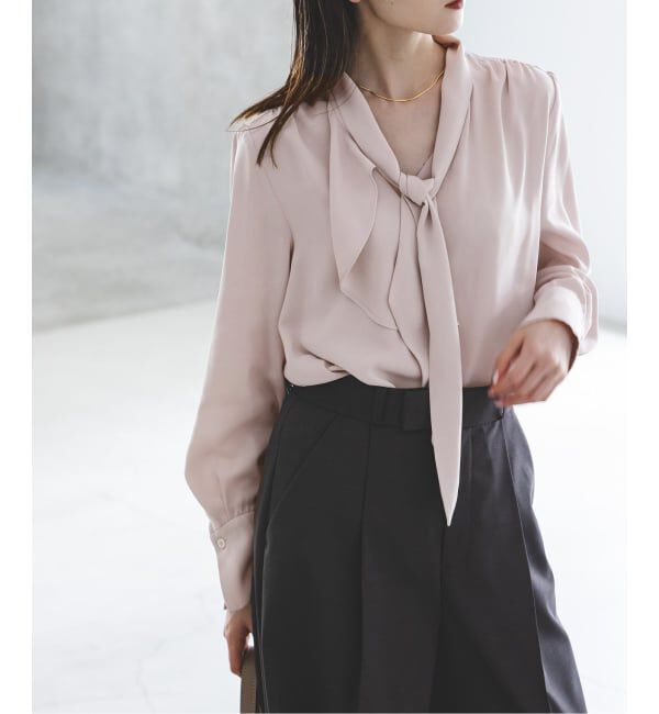 NOBLE「《WEB限定・追加予約2》ロイヤルサテンボウタイブラウス」|シャツ・ブラウス|