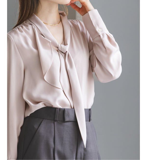 NOBLE「《WEB限定・追加予約2》ロイヤルサテンボウタイブラウス」|シャツ・ブラウス|