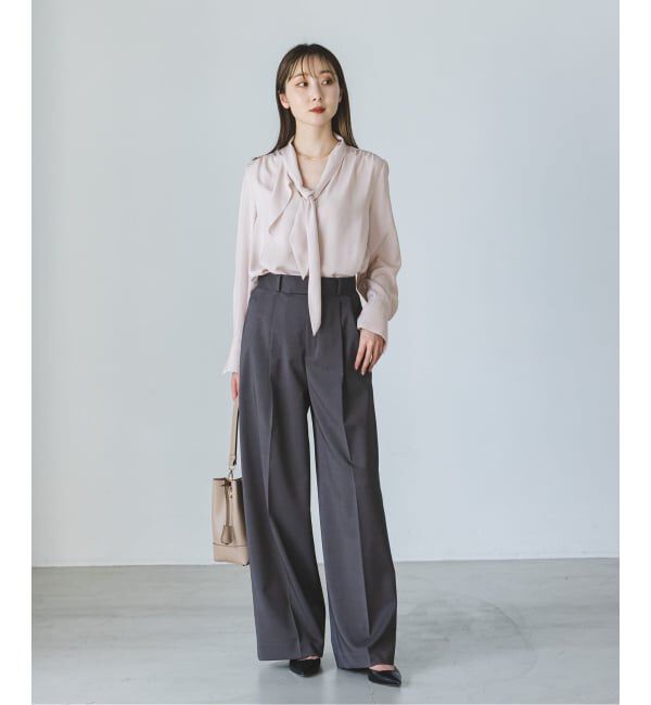 NOBLE「《WEB限定・追加予約2》ロイヤルサテンボウタイブラウス」|シャツ・ブラウス|