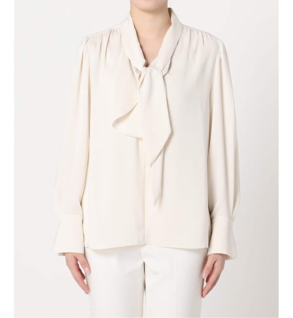 NOBLE「《WEB限定・追加予約2》ロイヤルサテンボウタイブラウス」|シャツ・ブラウス|