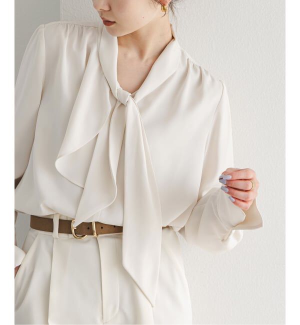 NOBLE「《WEB限定・追加予約2》ロイヤルサテンボウタイブラウス」|シャツ・ブラウス|