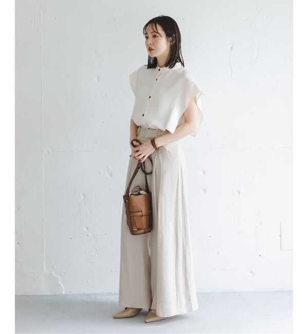 NOBLE「《WEB限定追加予約》【洗える】スクエアースリーブフロントオープンブラウス」|シャツ・ブラウス|