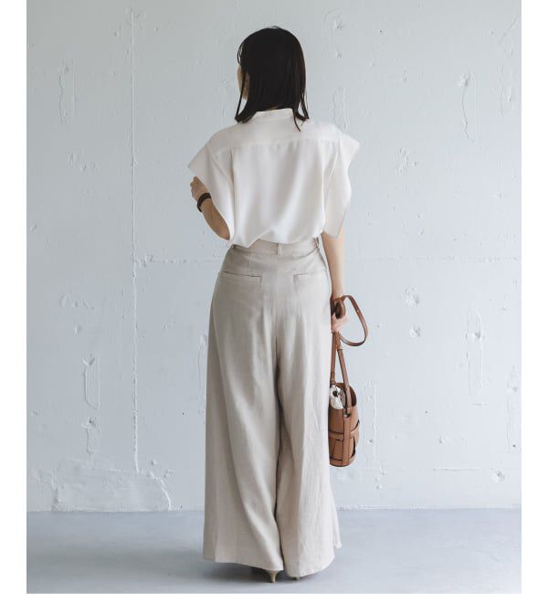 NOBLE「《WEB限定追加予約》【洗える】スクエアースリーブフロントオープンブラウス」|シャツ・ブラウス|