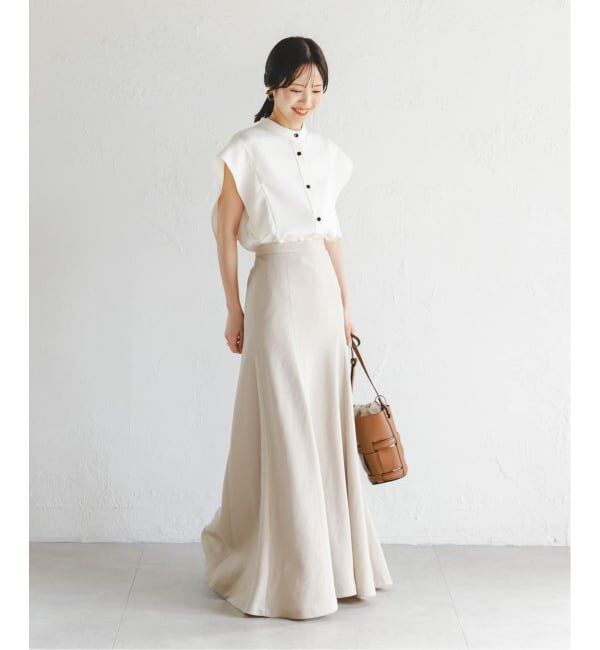 NOBLE「《WEB限定追加予約》【洗える】スクエアースリーブフロントオープンブラウス」|シャツ・ブラウス|