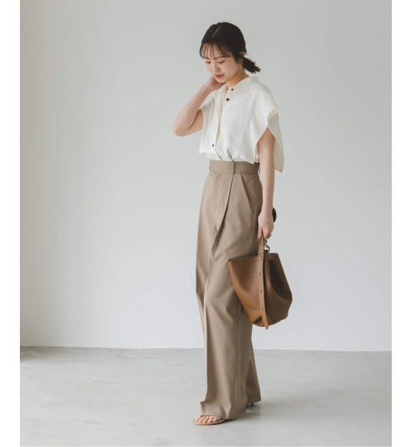 NOBLE「《WEB限定追加予約》【洗える】スクエアースリーブフロントオープンブラウス」|シャツ・ブラウス|