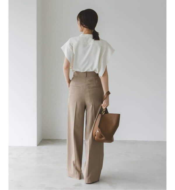 NOBLE「《WEB限定追加予約》【洗える】スクエアースリーブフロントオープンブラウス」|シャツ・ブラウス|