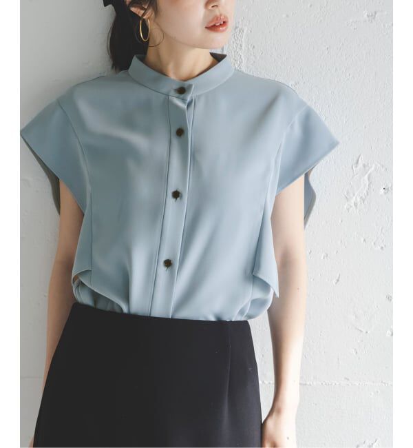 NOBLE「《WEB限定追加予約》【洗える】スクエアースリーブフロントオープンブラウス」|シャツ・ブラウス|
