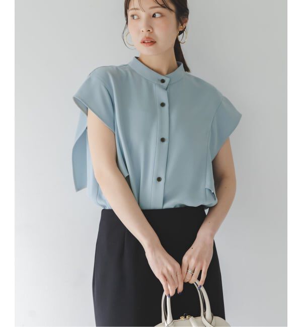 NOBLE「《WEB限定追加予約》【洗える】スクエアースリーブフロントオープンブラウス」|シャツ・ブラウス|