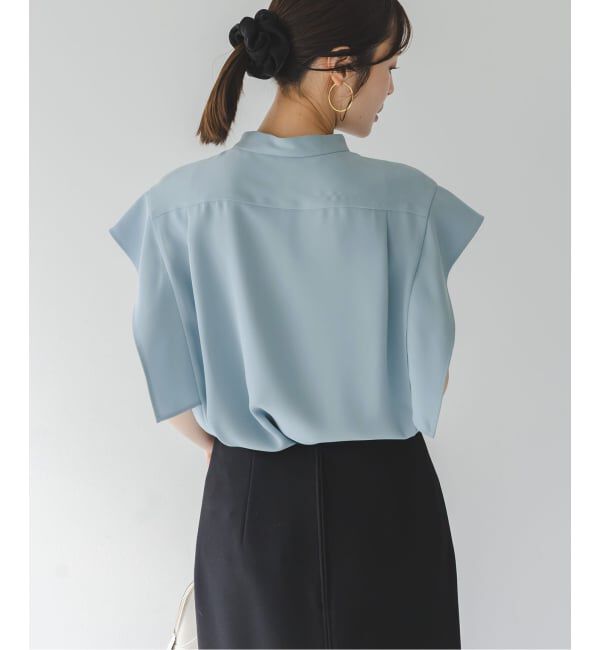 NOBLE「《WEB限定追加予約》【洗える】スクエアースリーブフロントオープンブラウス」|シャツ・ブラウス|