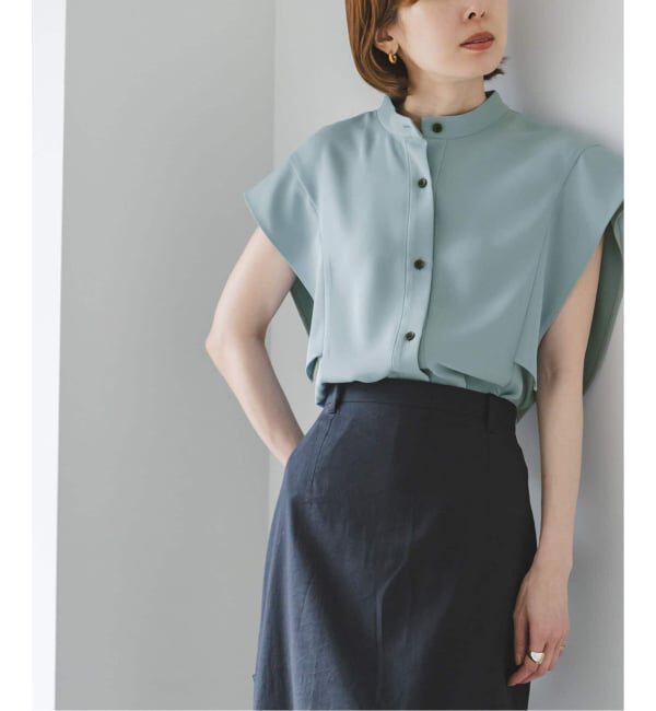 NOBLE「《WEB限定追加予約》【洗える】スクエアースリーブフロントオープンブラウス」|シャツ・ブラウス|