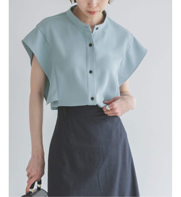 NOBLE「《WEB限定追加予約》【洗える】スクエアースリーブフロントオープンブラウス」|シャツ・ブラウス|