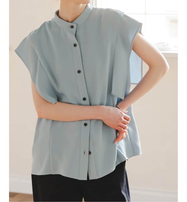 NOBLE「《WEB限定追加予約》【洗える】スクエアースリーブフロントオープンブラウス」|シャツ・ブラウス|