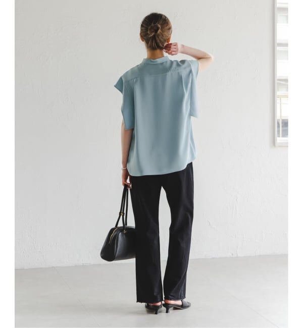 NOBLE「《WEB限定追加予約》【洗える】スクエアースリーブフロントオープンブラウス」|シャツ・ブラウス|