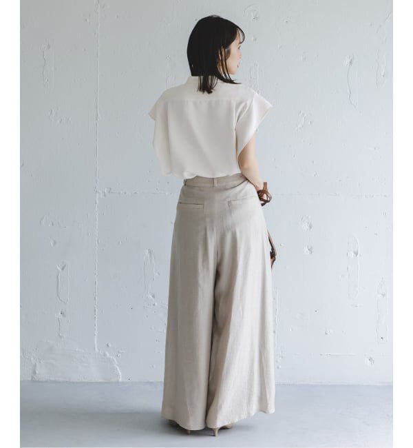 NOBLE「《WEB限定追加予約》【洗える】スクエアースリーブフロントオープンブラウス」|シャツ・ブラウス|