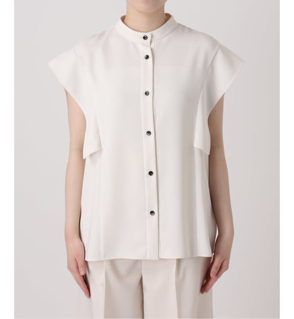 NOBLE「《WEB限定追加予約》【洗える】スクエアースリーブフロントオープンブラウス」|シャツ・ブラウス|