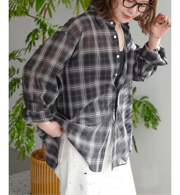 Spick and Span「《予約》コットンボイルチェックシャツ」|シャツ・ブラウス|