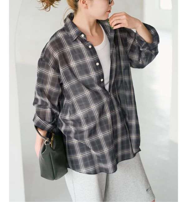 Spick and Span「《予約》コットンボイルチェックシャツ」|シャツ・ブラウス|