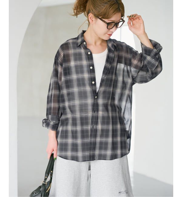 Spick and Span「《予約》コットンボイルチェックシャツ」|シャツ・ブラウス|