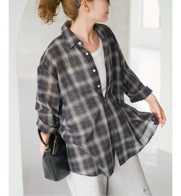 Spick and Span「《予約》コットンボイルチェックシャツ」|シャツ・ブラウス|