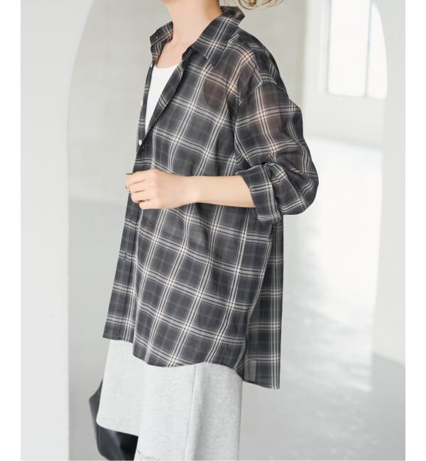 Spick and Span「《予約》コットンボイルチェックシャツ」|シャツ・ブラウス|