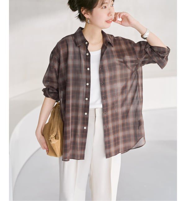 Spick and Span「《予約》コットンボイルチェックシャツ」|シャツ・ブラウス|