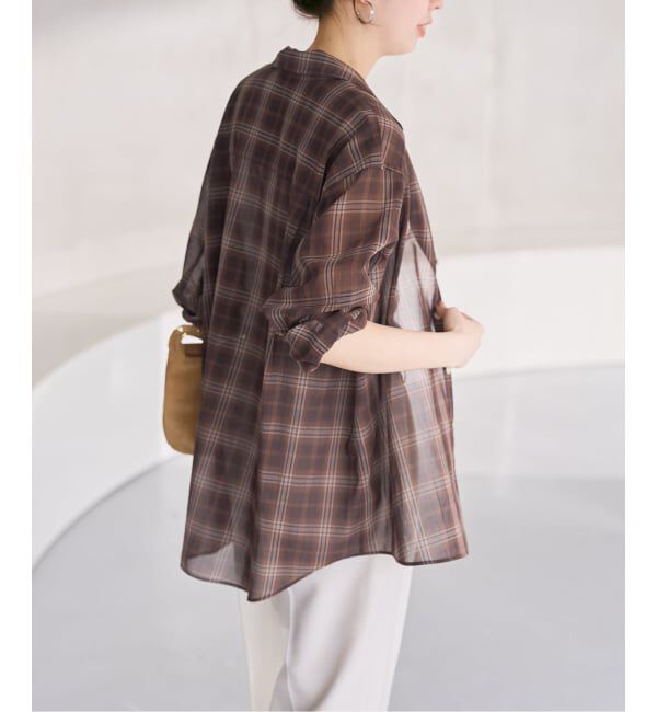 Spick and Span「《予約》コットンボイルチェックシャツ」|シャツ・ブラウス|