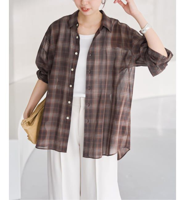 Spick and Span「《予約》コットンボイルチェックシャツ」|シャツ・ブラウス|