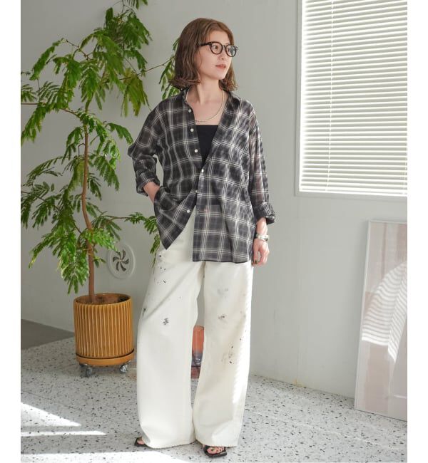 Spick and Span「《予約》コットンボイルチェックシャツ」|シャツ・ブラウス|